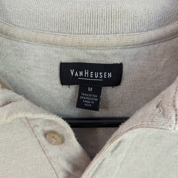 Early 2000s Grunge Cropped Polo Neck Color Blocked Beige Sweater - Picture 8 of 8